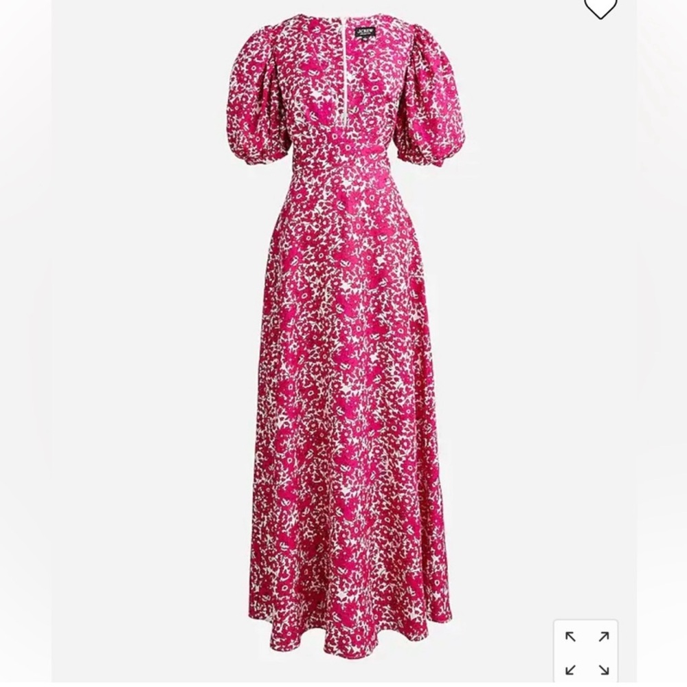 J.CREW Collection puff-sleeve V-neck maxi dress in drapey floral
